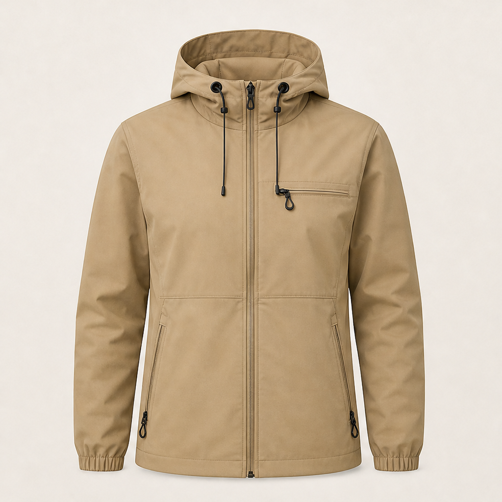 Vortexa – Giacca Tecnica Impermeabile con Cappuccio Khaki