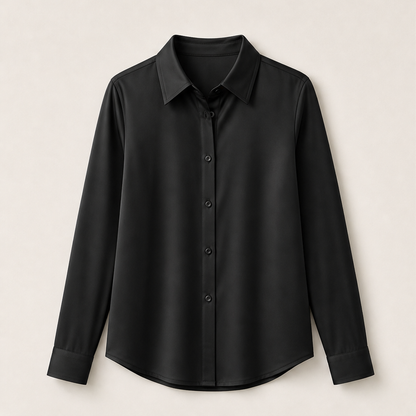 Serelia – Camicia in Raso con Bottoni Black
