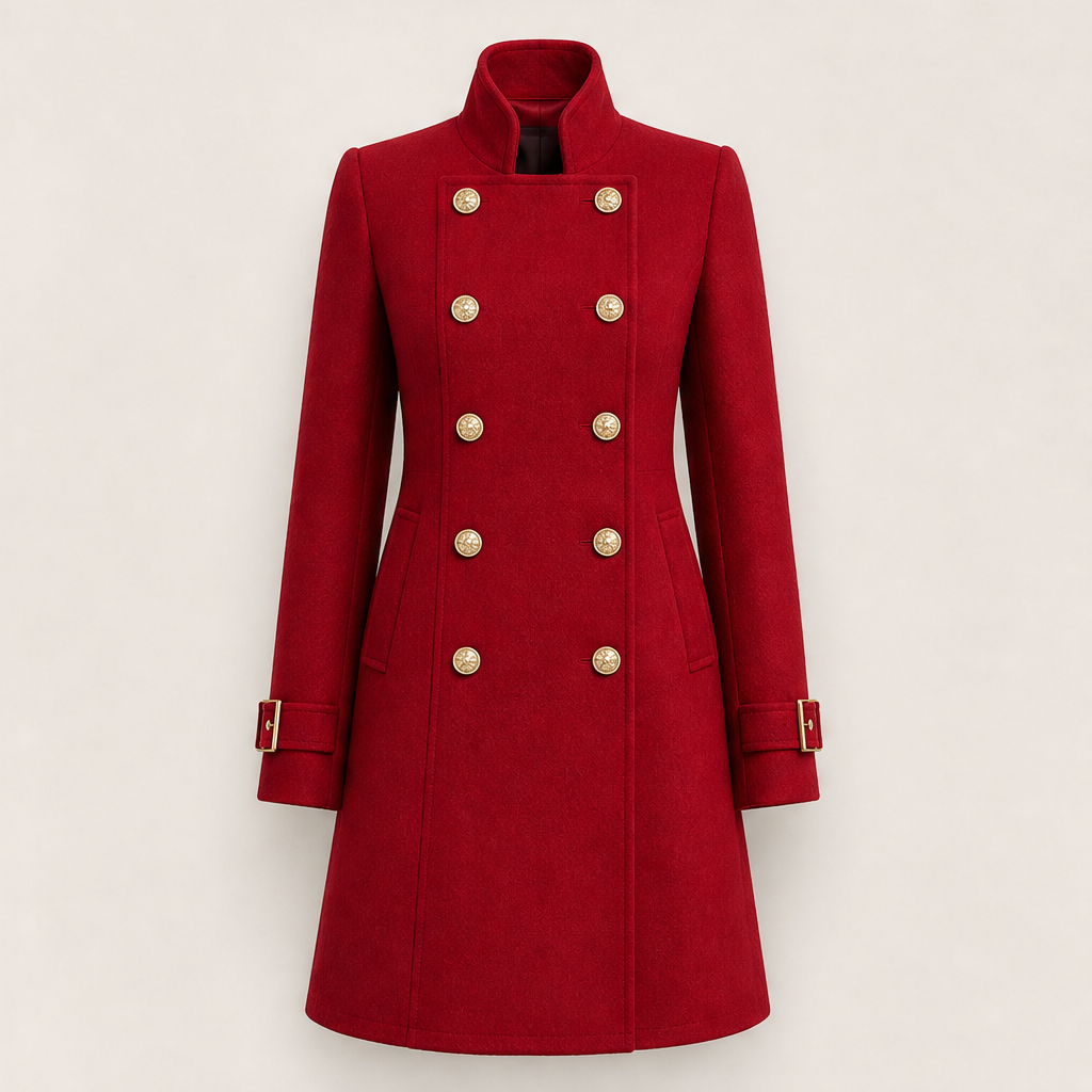 Verlano – Cappotto Doppiopetto Collo Alla Coreana Red