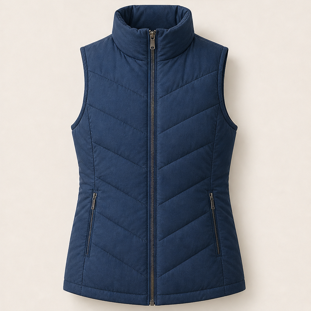 Novarina – Gilet Trapuntato Collo Alto Navy