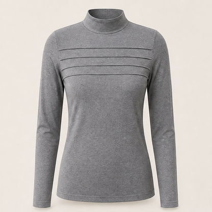 Zinie – Top a Collo Alto con Stampa Floreale Grey