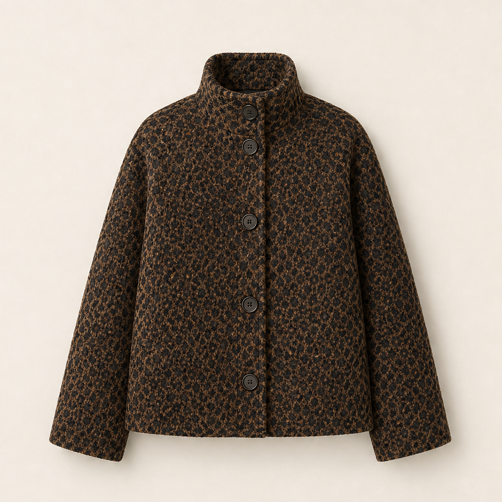 Velmara – Cappotto Corto Effetto Leopardo Brown