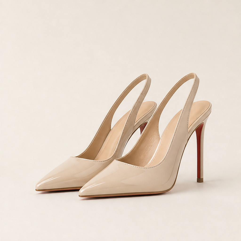 Vellorosa – Décolleté Slingback in Vernice a Punta Nude