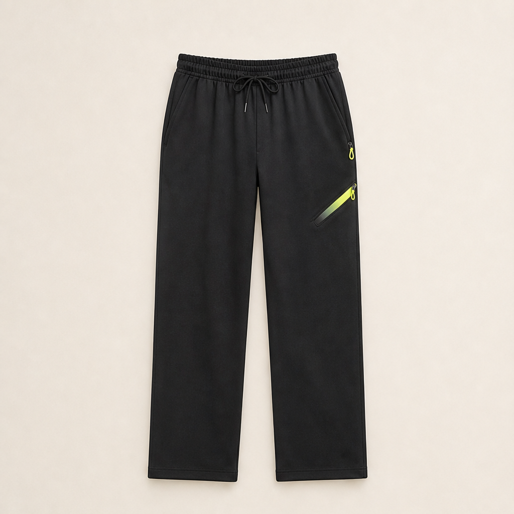 Vestalo – Pantaloni Cargo Dritti a Vita Media Black