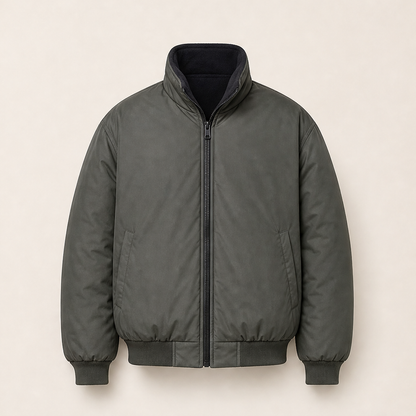 Varoneo – Bomber Reversibile Collo a Imbuto Dark Olive