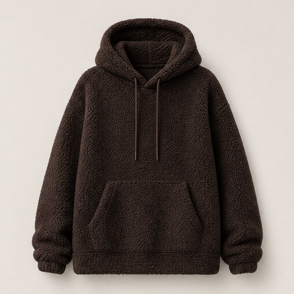 Novarca – Felpa con Cappuccio in Sherpa Oversize Brown