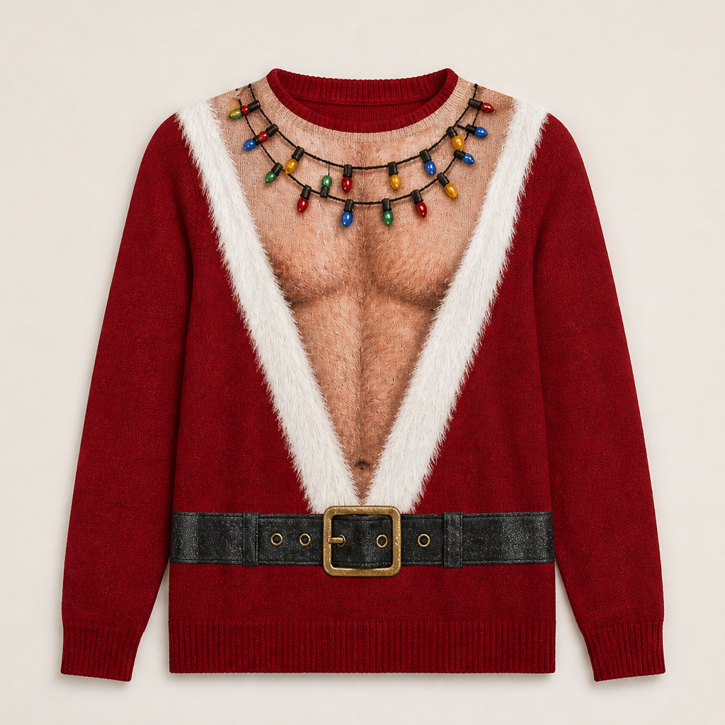 Novalio – Maglione Natalizio Stampa Babbo Natale Red