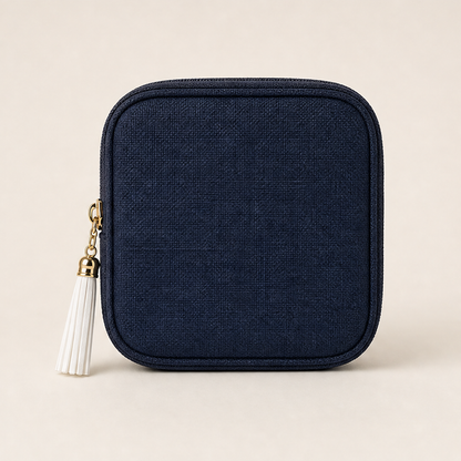 Bellucci – Porta Gioielli da Viaggio con Zip Navy