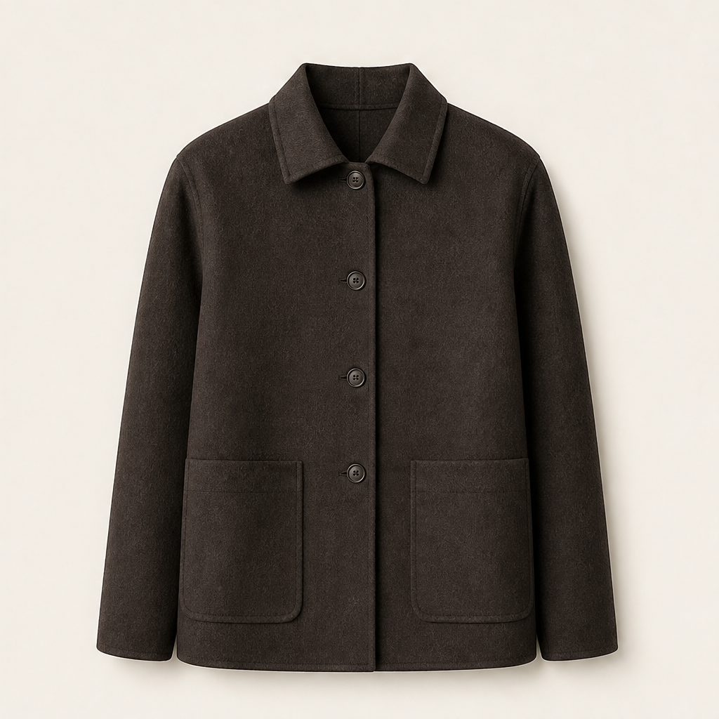 Lanovera – Overshirt in Lana a Strato Singolo Dark Brown