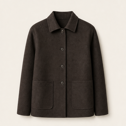 Lanovera – Overshirt in Lana a Strato Singolo Dark Brown