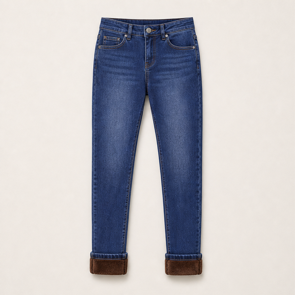 Calorra – Jeans Skinny Foderati in Pile Navy