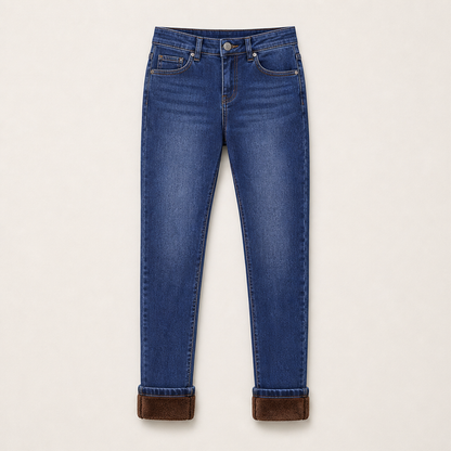 Calorra – Jeans Skinny Foderati in Pile Navy