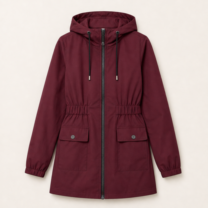 Pioverra – Giacca Impermeabile con Cappuccio Burgundy