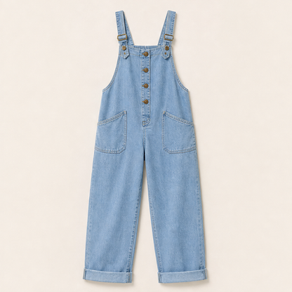 Vareloa – Salopette di Jeans Baggy con Tasche Light Blue