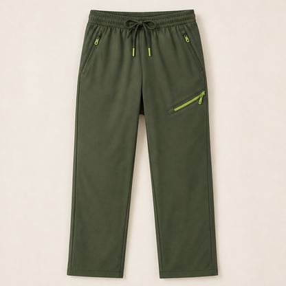 Velmora – Pantaloni Sportivi Slim con Tasche a Zip Olive