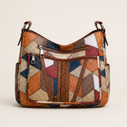 Solara – Borsa a Spalla in Pelle Mosaico Multicolor