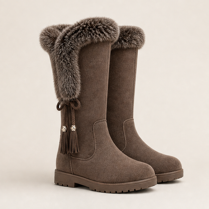 Nevara – Stivali da Neve con Bordo in Pelliccia Brown
