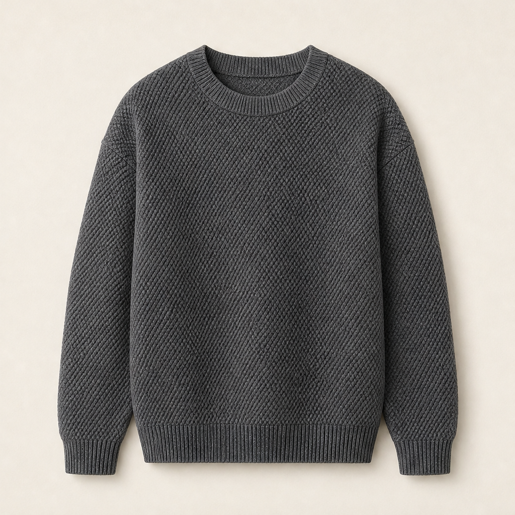 Vernoli – Maglione Girocollo Trama a Rombi Grey