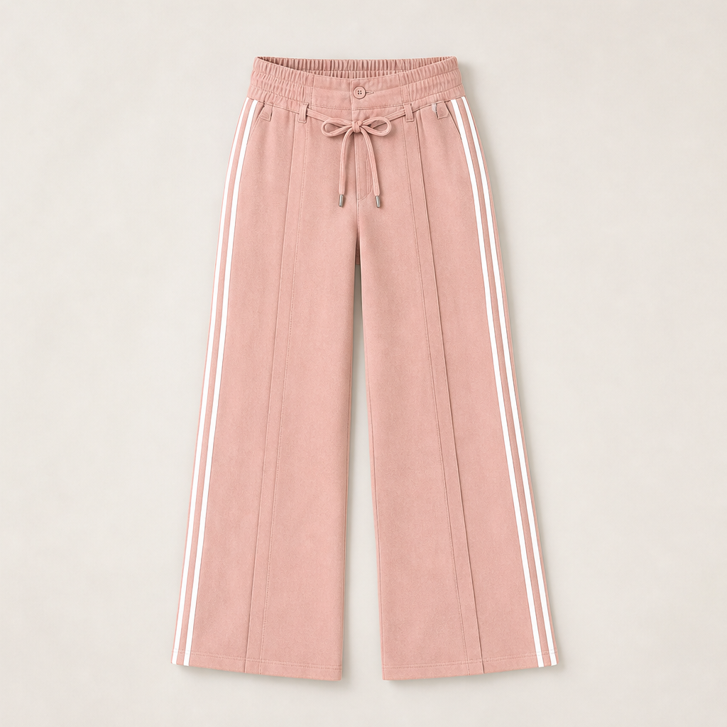 Velmora – Pantaloni a Vita Alta con Coulisse Pink
