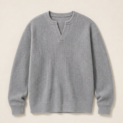 Vaffelo – Maglia a Maniche Lunghe Effetto Waffle Grey