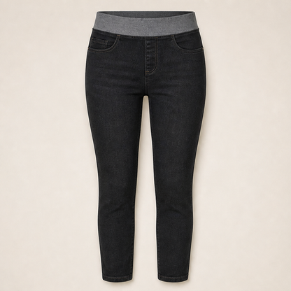 Velmora – Jeans Pull-On Slim Fit Vita Alta Black