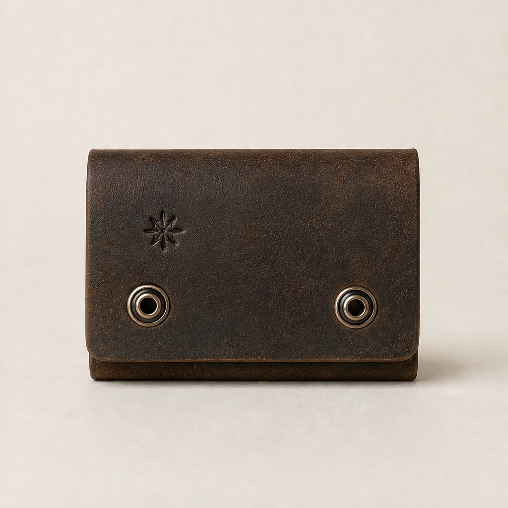 Covaleo – Portafoglio Compatto in Pelle Crazy Horse Brown