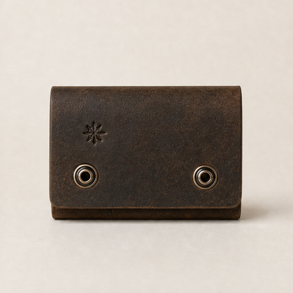 Covaleo – Portafoglio Compatto in Pelle Crazy Horse Brown