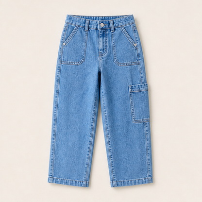 Barolyn – Jeans Cropped Gamba Ampia Elasticizzati Blue