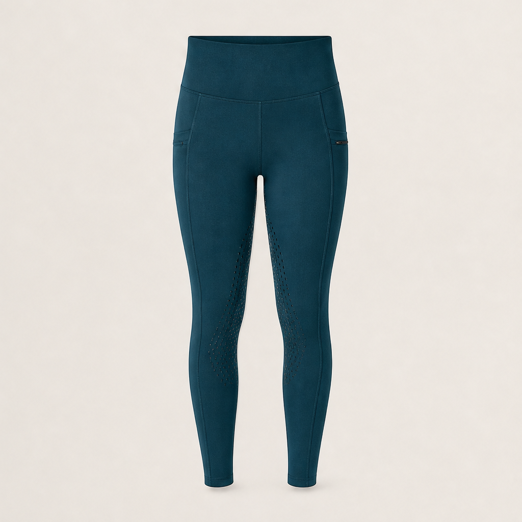 Calorra – Leggings Termici Full Seat da Equitazione Teal