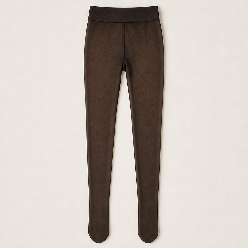Velmora – Collant Termico Foderato in Pile Brown