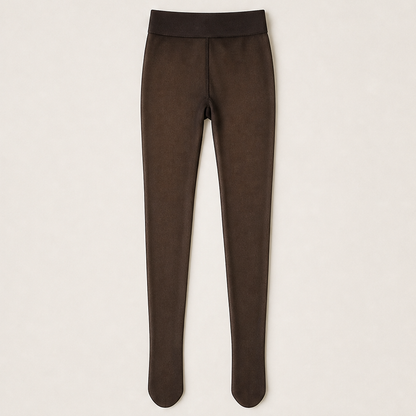 Velmora – Collant Termico Foderato in Pile Brown