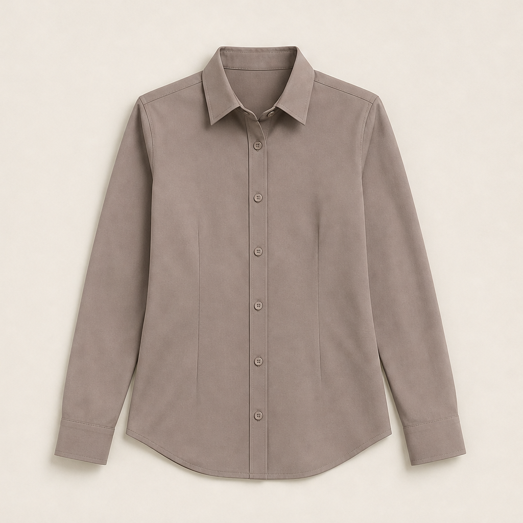 Novirra – Camicia Slim Fit Antipiega Taupe