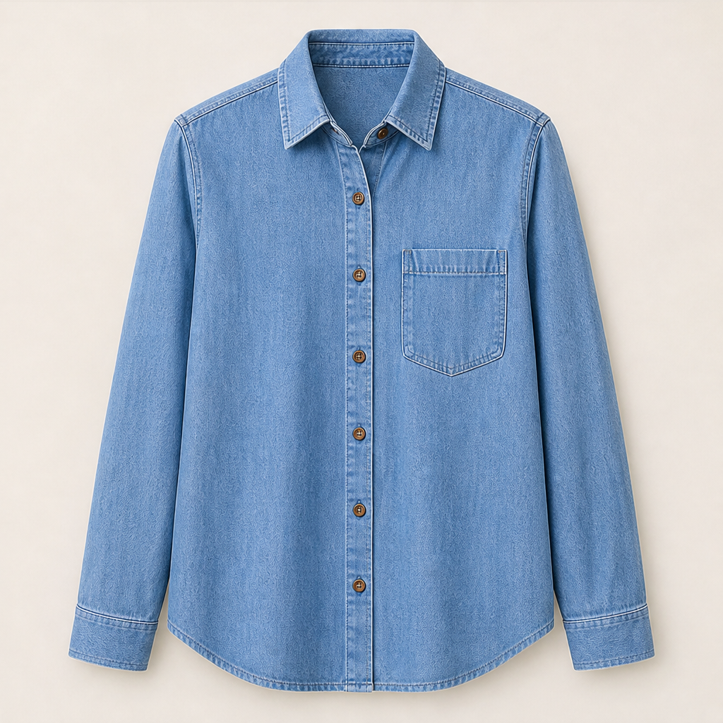 Denara – Camicia in Denim Leggero Light Blue