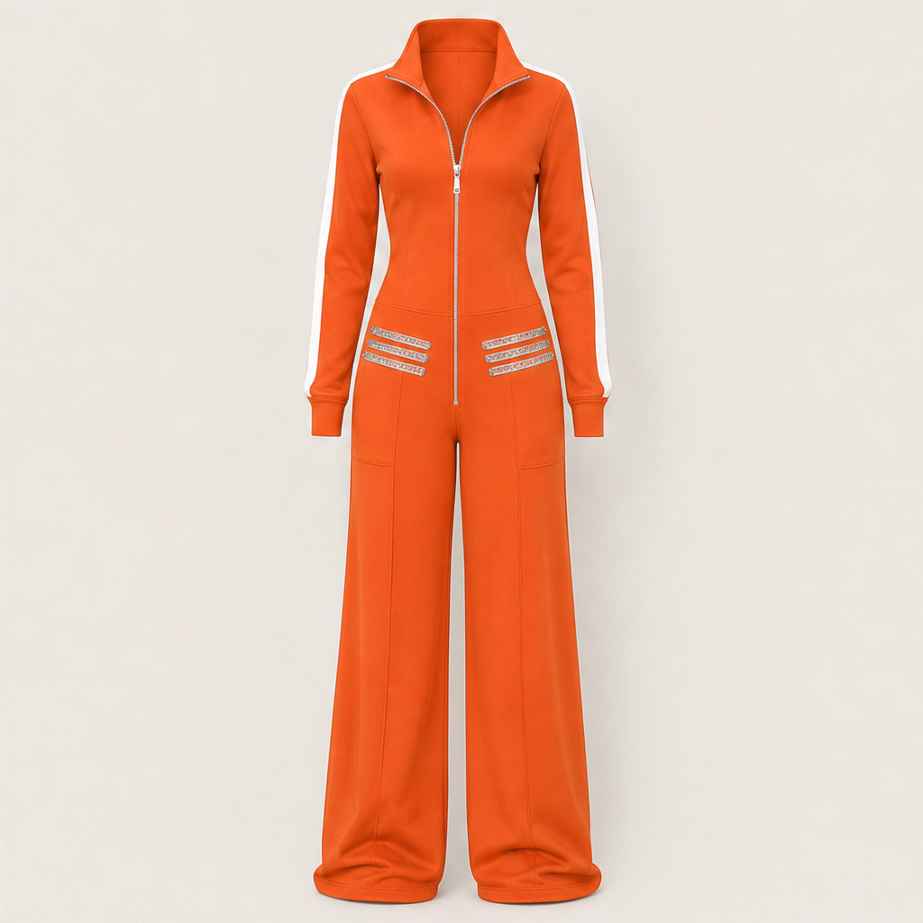 Voltera – Tuta Jumpsuit Militare in Felpa Orange