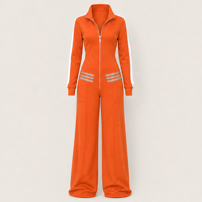 Voltera – Tuta Jumpsuit Militare in Felpa Orange