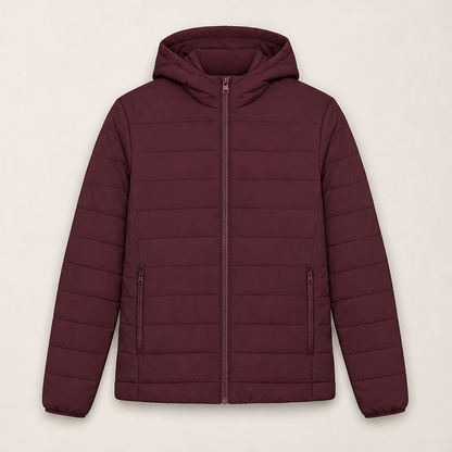 Novarin – Piumino Leggero con Cappuccio Burgundy