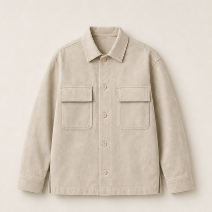 Cordavo – Overcamicia Strutturata in Twill Beige