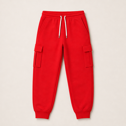Varelio – Jogger Cargo Comodi con Coulisse Red