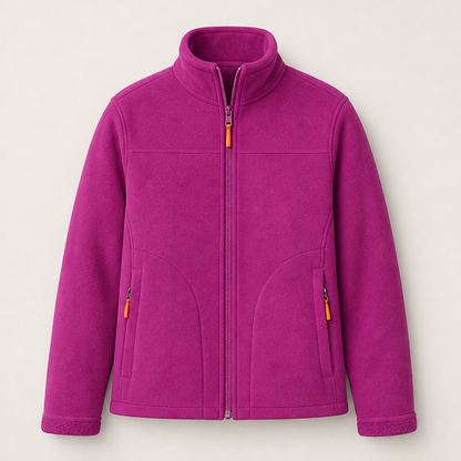 Velmora – Giacca in Pile Collo Alto Reversibile Fuchsia