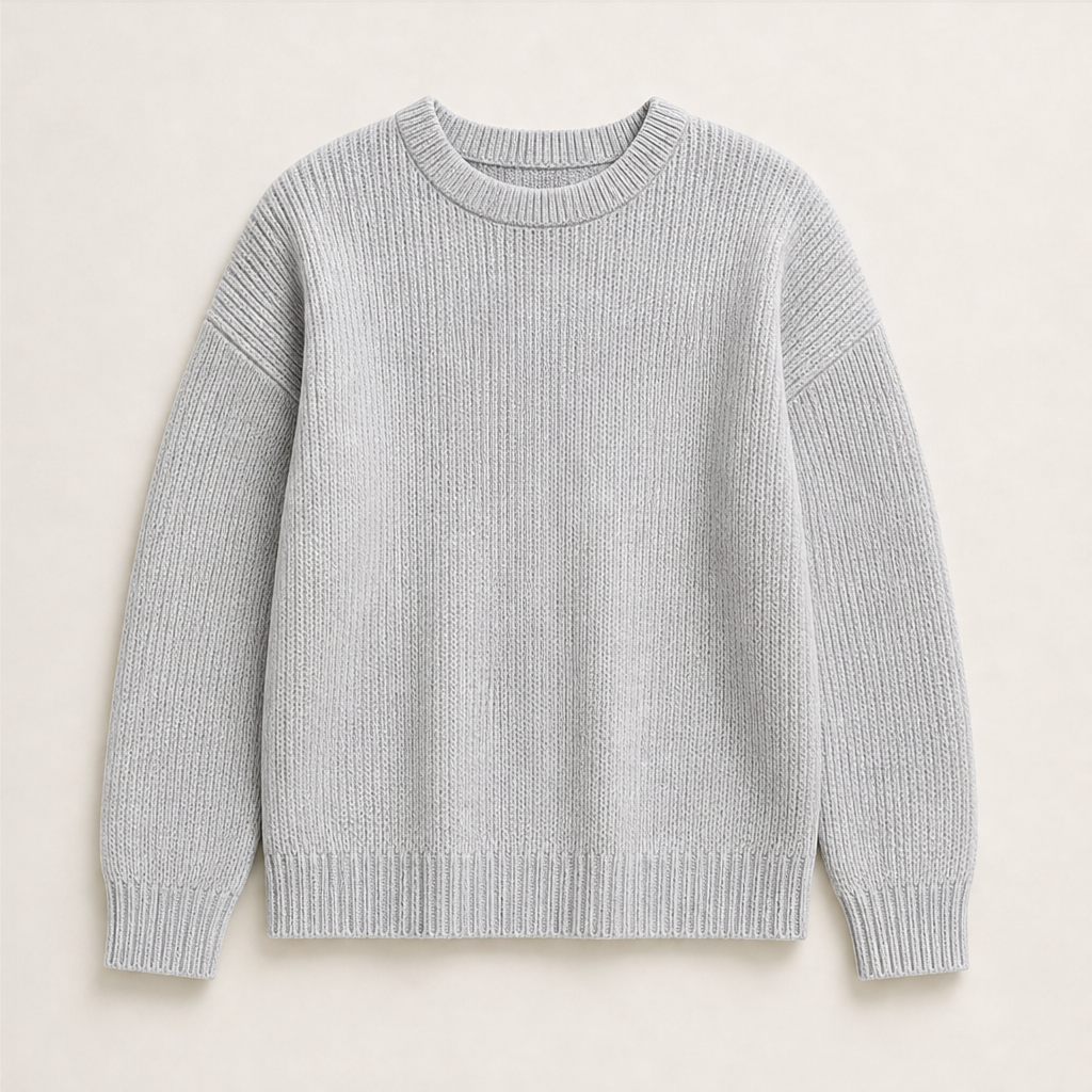 Maglera – Pullover Girocollo a Costine Grey