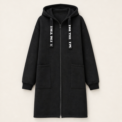 Novaris – Felpa Lunga con Cappuccio Oversize Black
