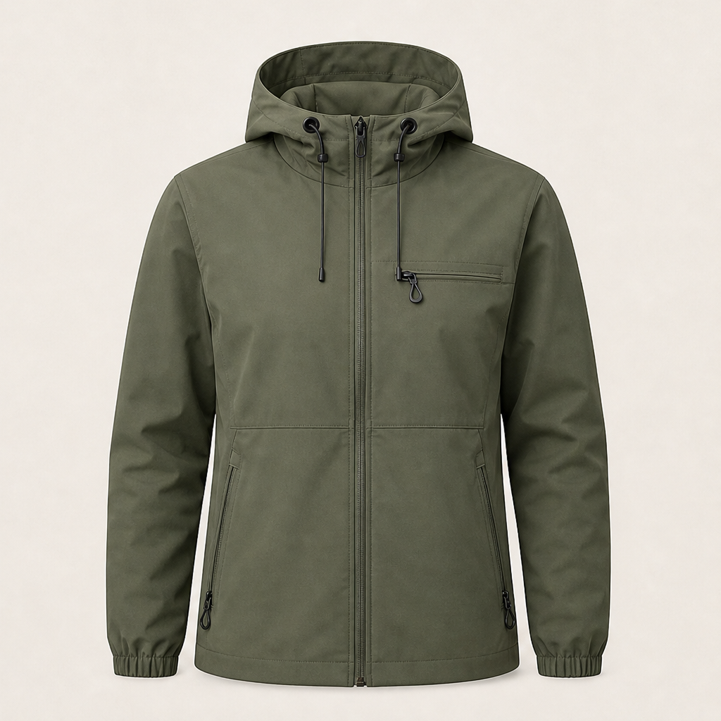 Vortexa – Giacca Tecnica Impermeabile con Cappuccio Olive