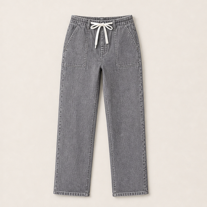 Denvara – Pantaloni Jogger in Denim con Coulisse Grey