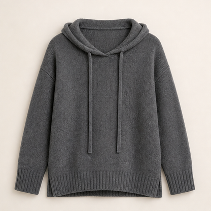 Novarine – Maglione Girocollo con Cappuccio in Maglia Grey