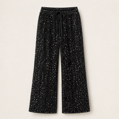 Luminetta – Pantaloni a Paillettes Velluto Black