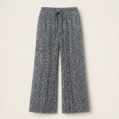 Luminetta – Pantaloni a Paillettes Velluto Grey