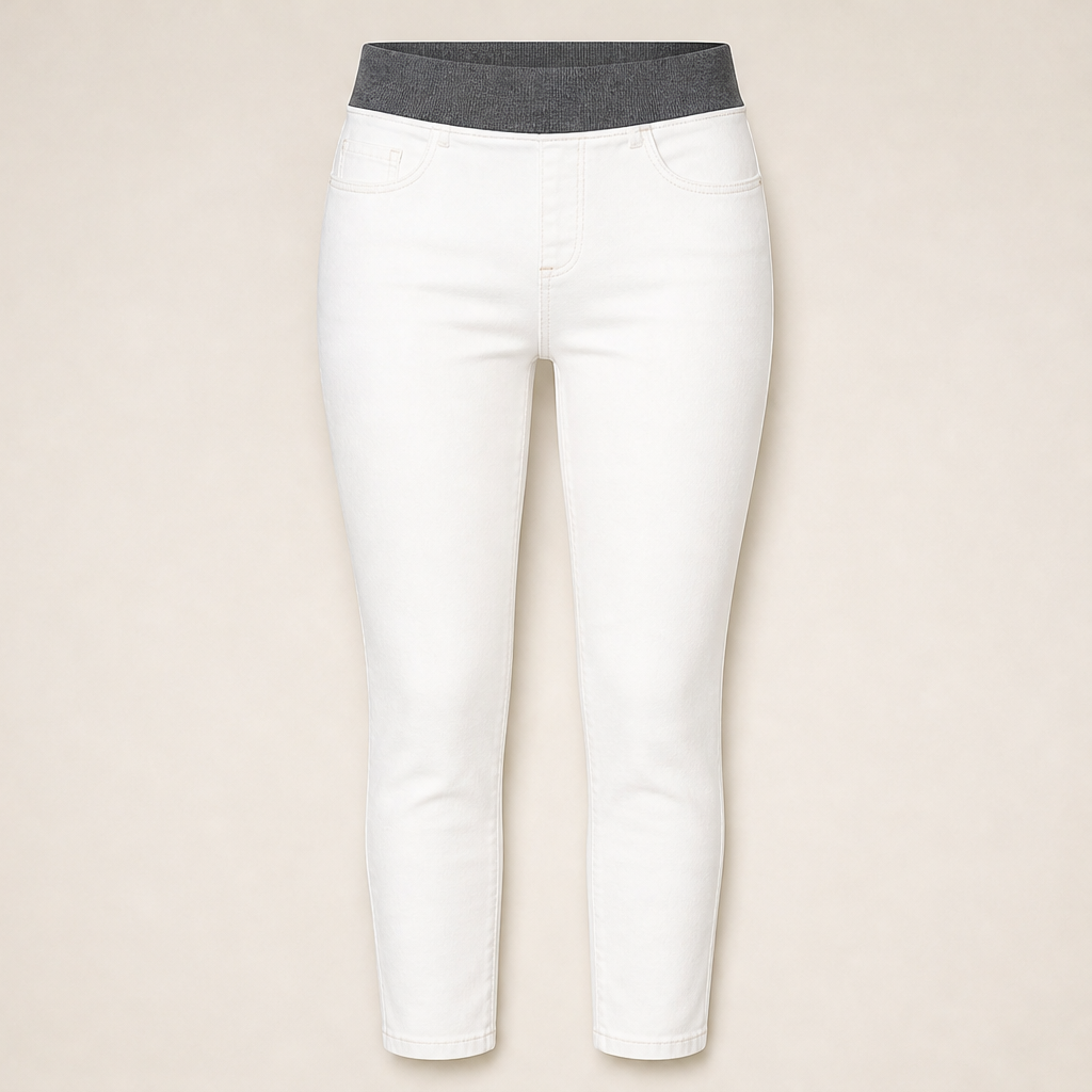 Velmora – Jeans Pull-On Slim Fit Vita Alta White