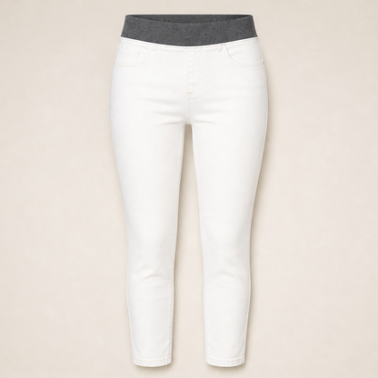 Velmora – Jeans Pull-On Slim Fit Vita Alta White