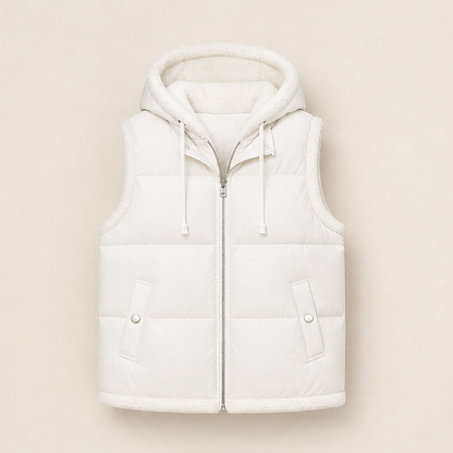 Vernasca – Gilet Piumino con Cappuccio Bicolore White