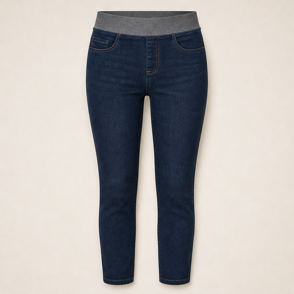 Velmora – Jeans Pull-On Slim Fit Vita Alta Dark Wash